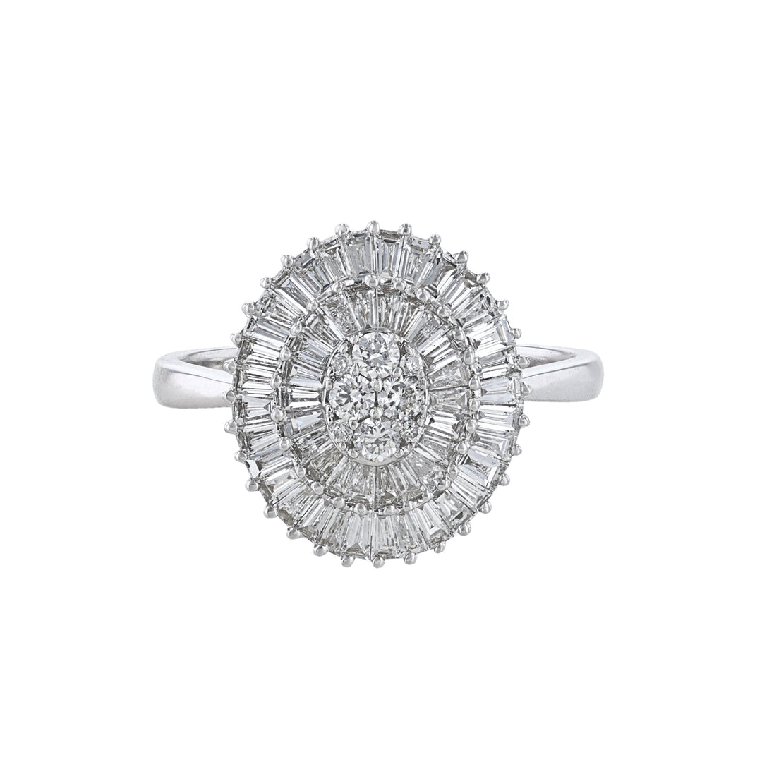Round Baguette Diamond Oval Burst Ring