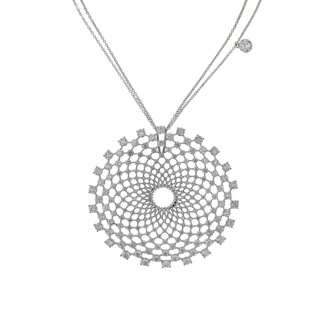 Circle Diamond Pendant Necklace, 7.03ct.