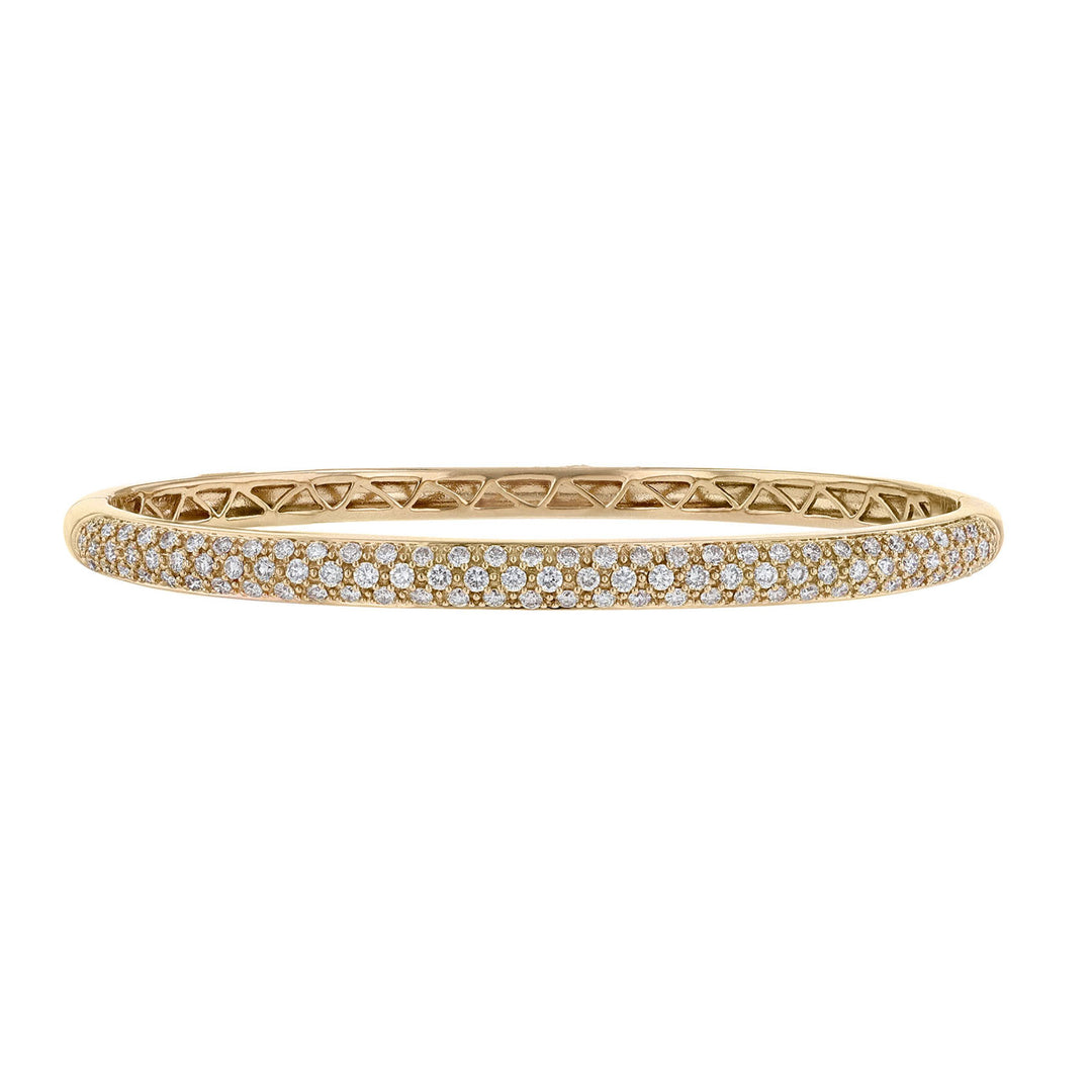 18K Yellow Gold Pave Diamond Bangle, 1.53ct.
