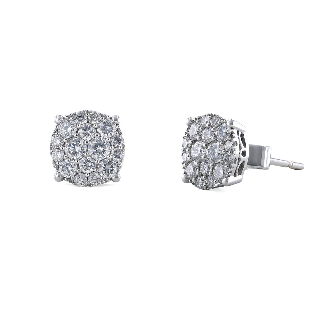 Round Multi-Diamond Stud Earrings