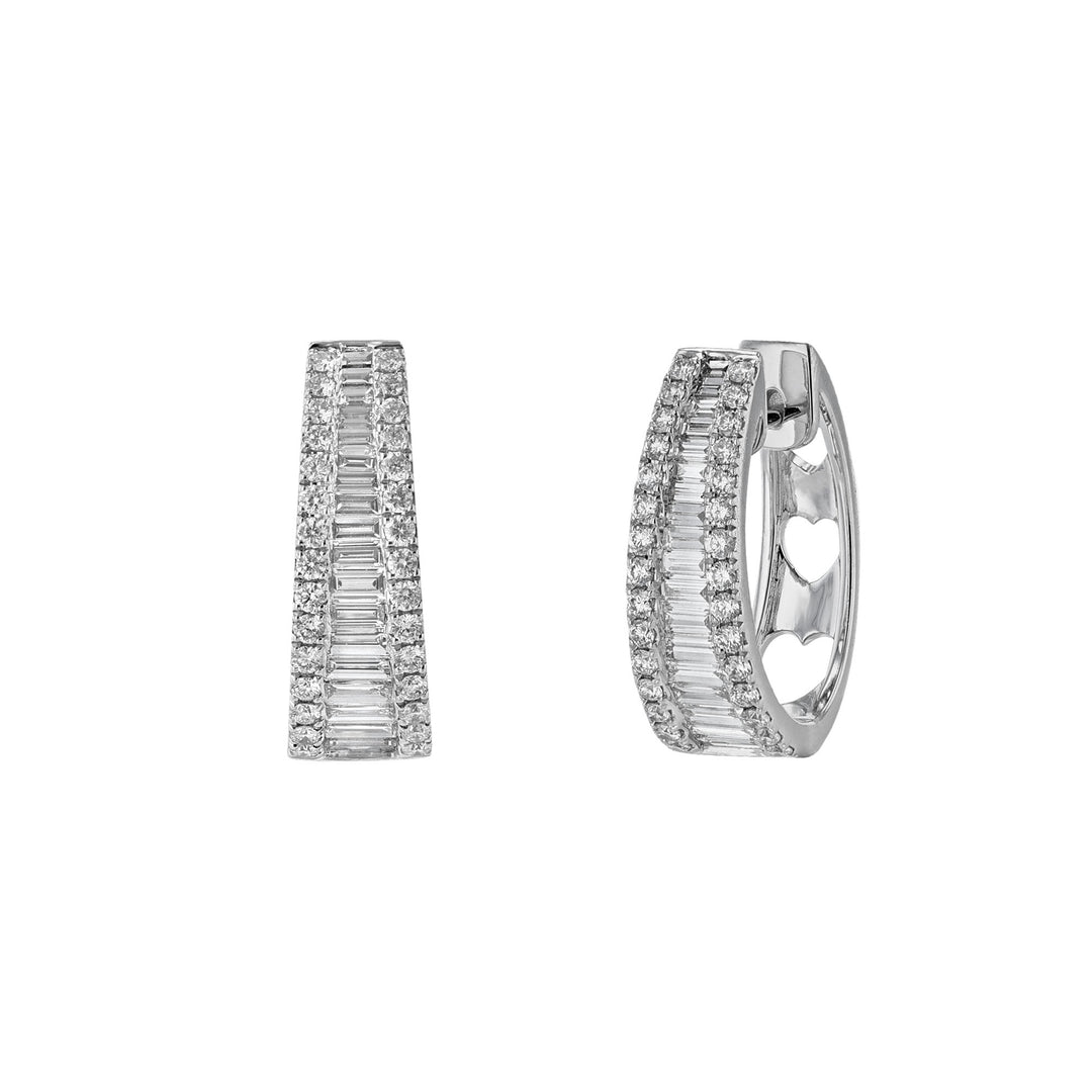 Round & Baguette Diamond Earrings, 1.26ct.