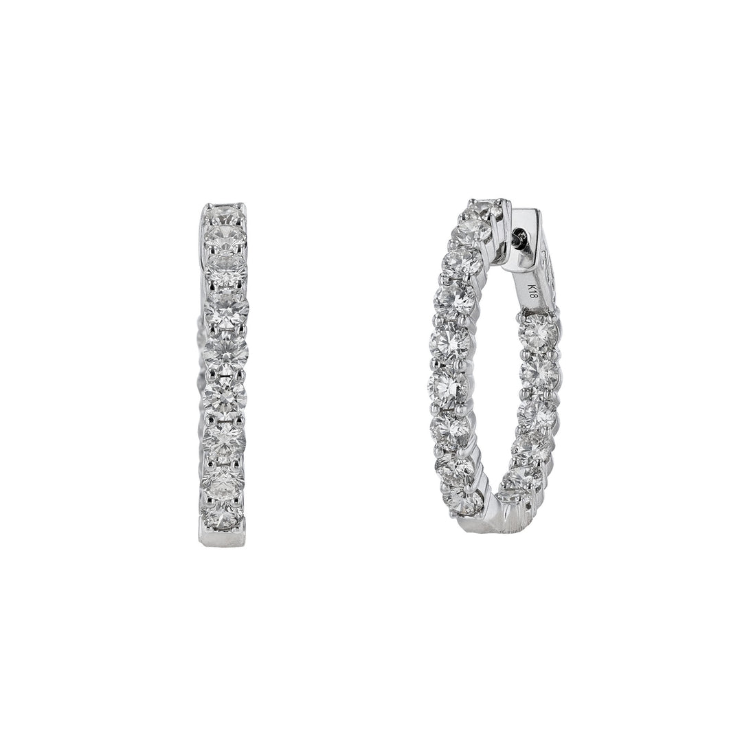 Round Diamond Eternity Hoop Earrings, 2.90ct.