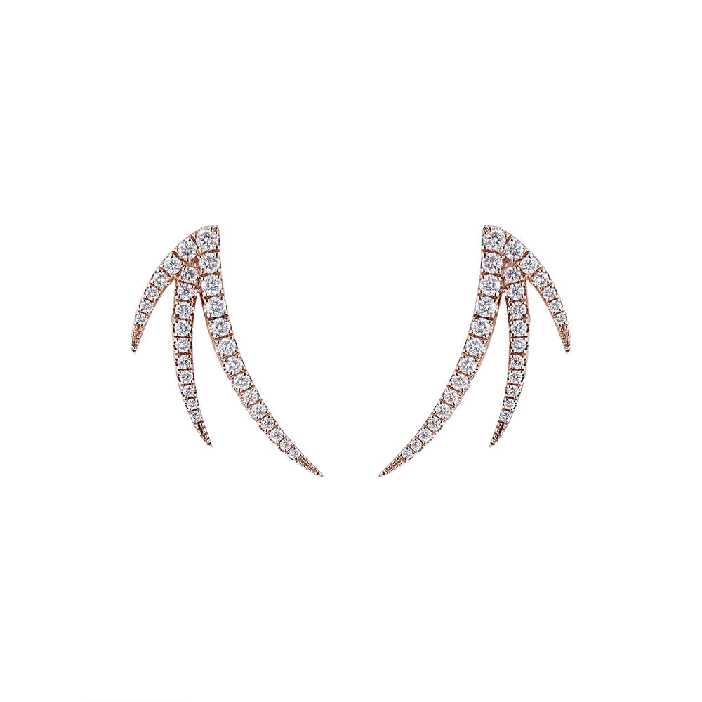 18K Rose Gold Diamond Motif Stud