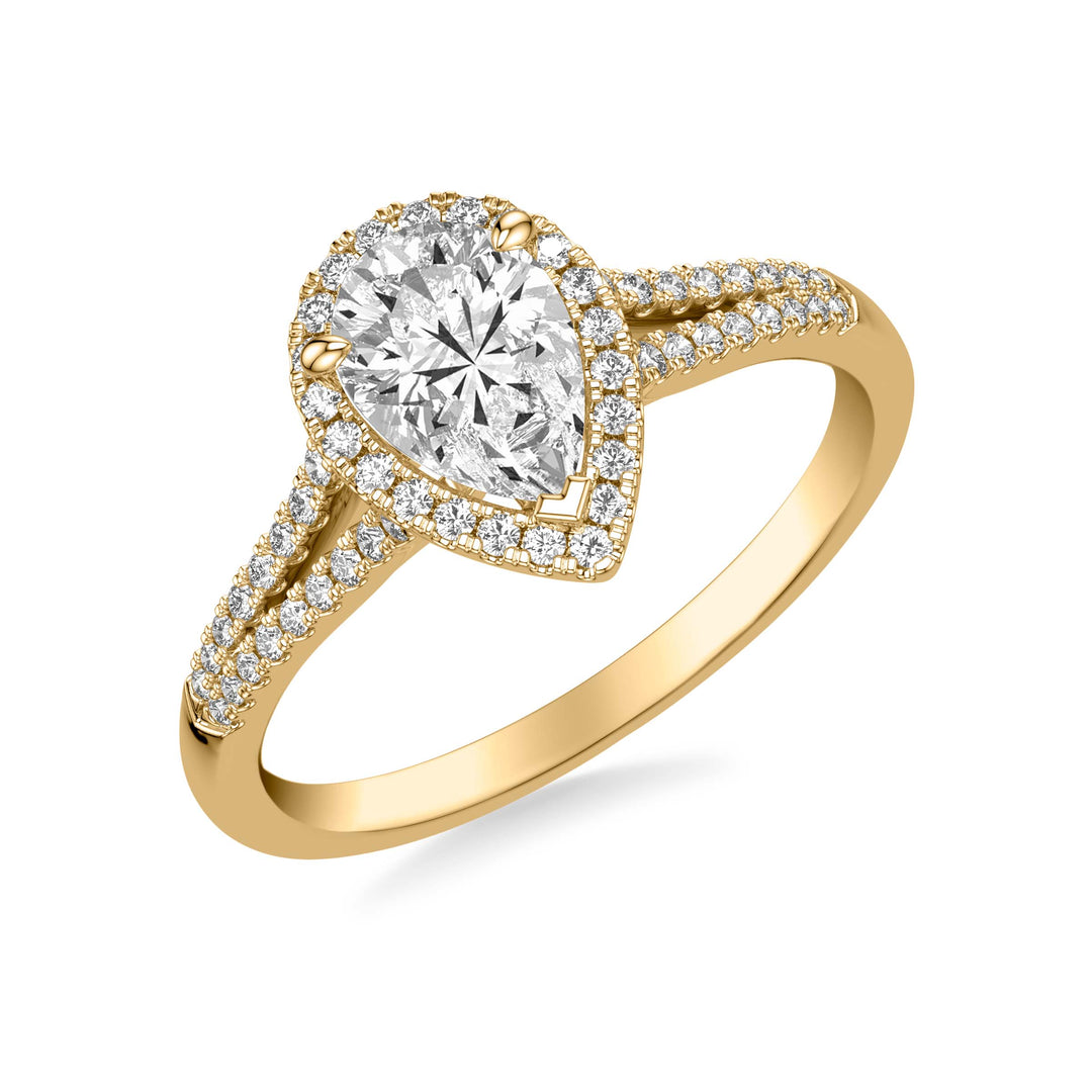 31-12087EPY-E.00 - Goldman - Contemporary Pear Halo Split Shank Diamond Engagement Ring