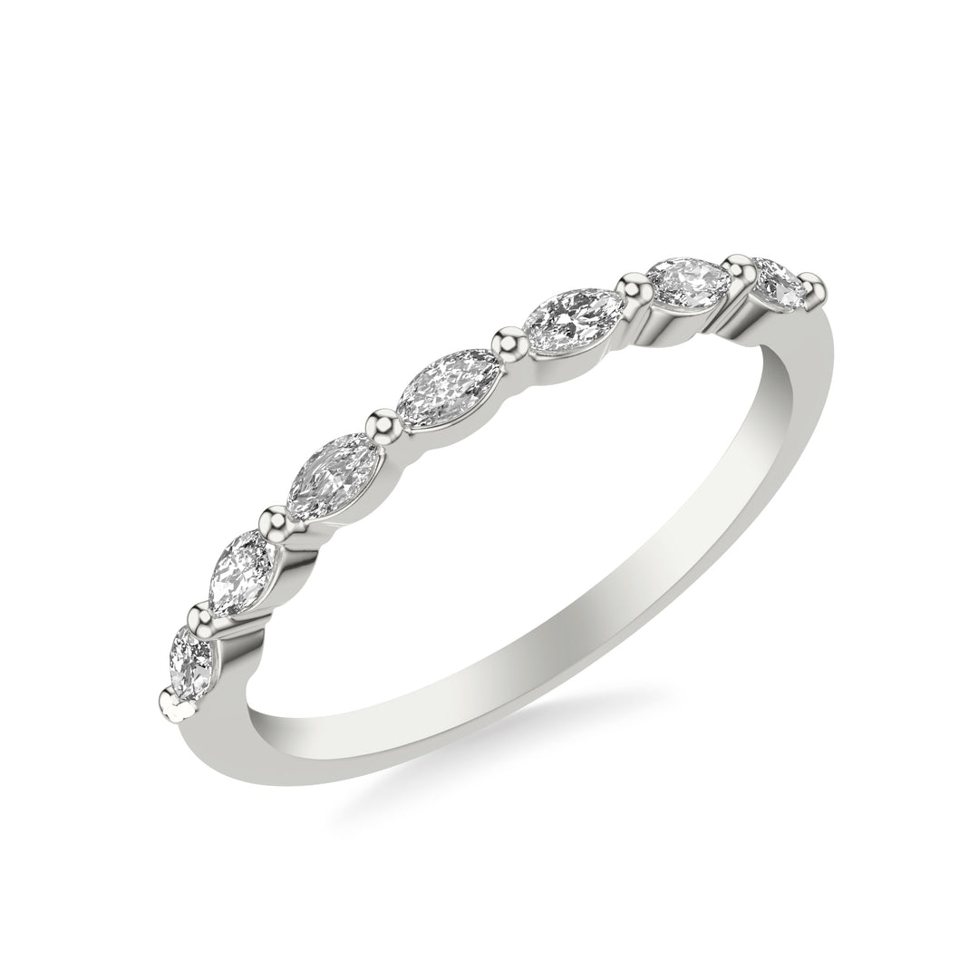 31-12160W-L.00 - Goldman - Contemporary Wedding Band with Marquise Diamonds and Shared Prongs