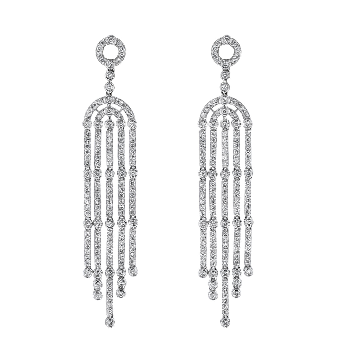 Diamond Dangle Fringe Earrings, 3.60ct.