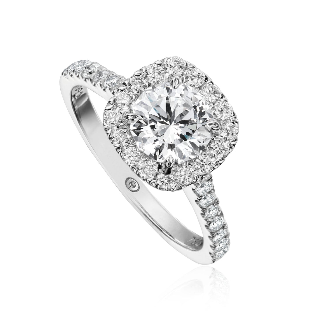 Cushion Shape Halo Engagement Ring