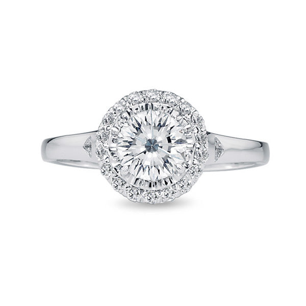 Double Round Halo Classic Engagement Ring