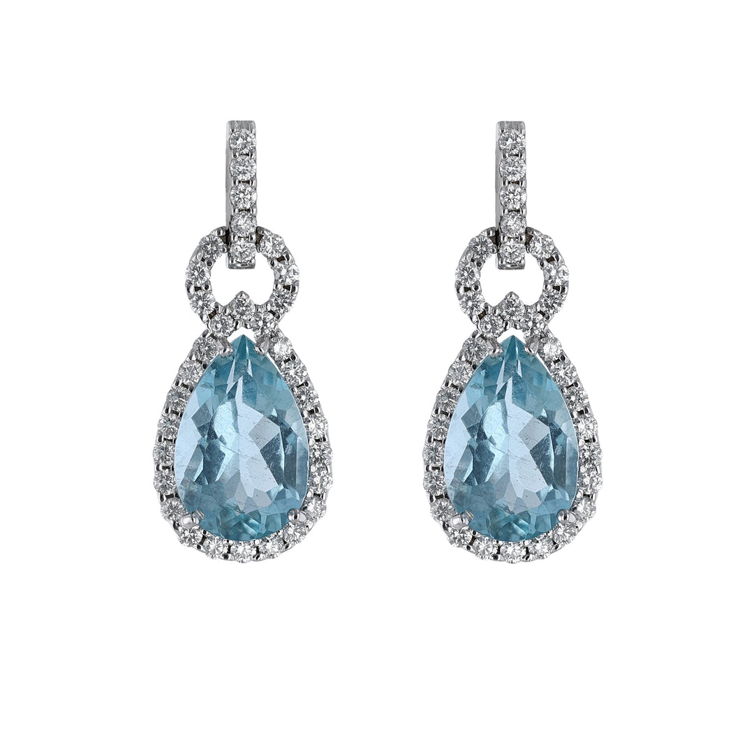 Aquamarine Diamond Drop Earrings