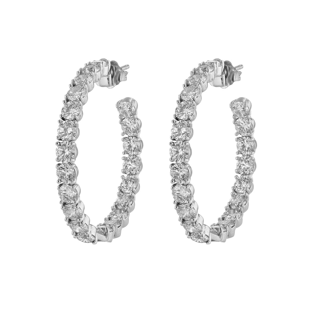 Diamond Eternity Hoop Earrings, 7.88 Carats