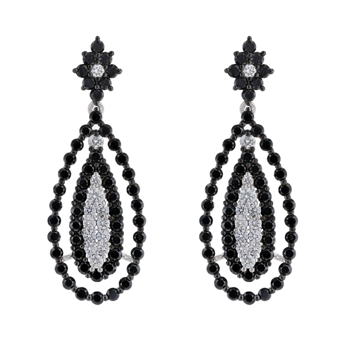 Black Diamond Teardrop Earrings, 5.01ct.