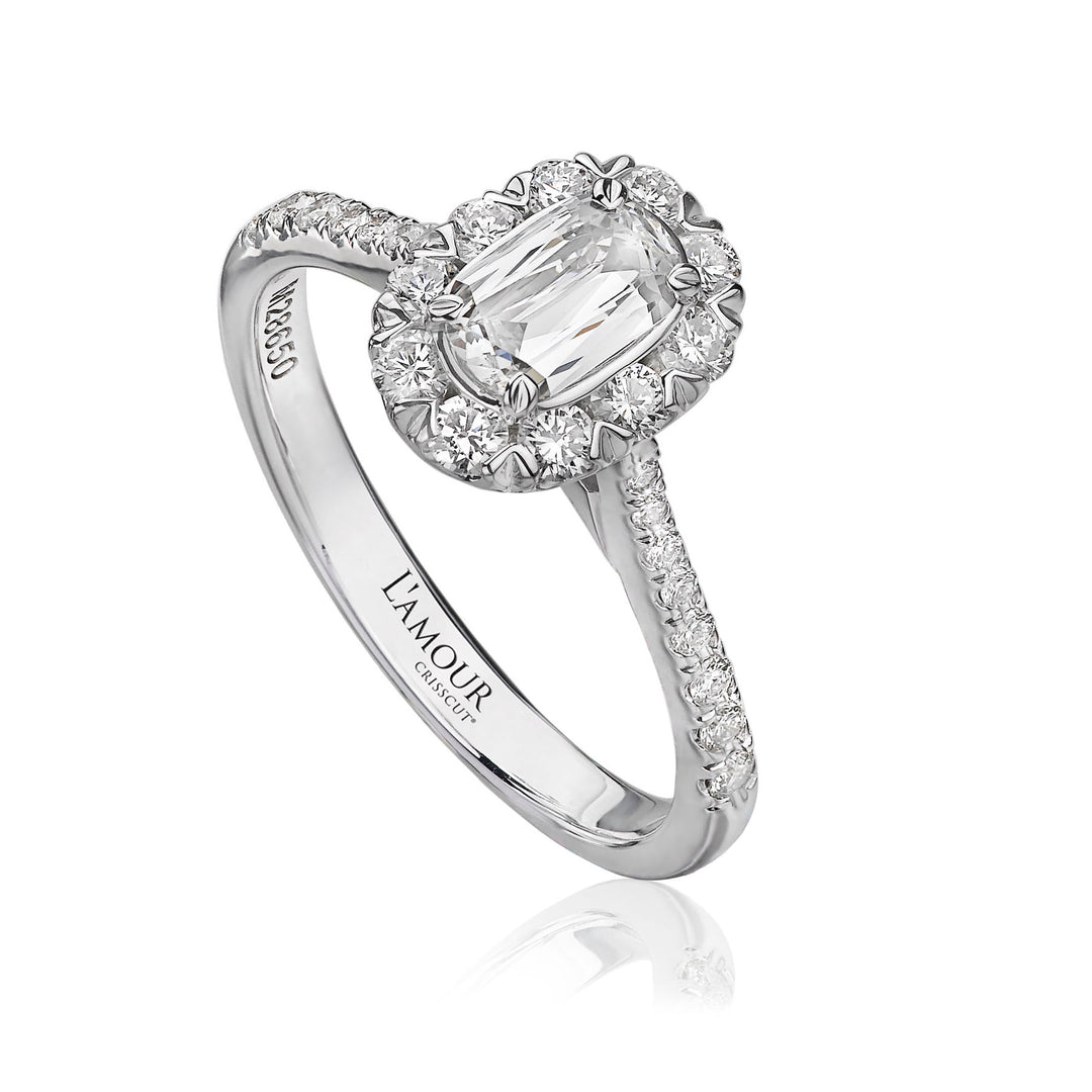L’Amour Crisscut Halo Diamond Ring