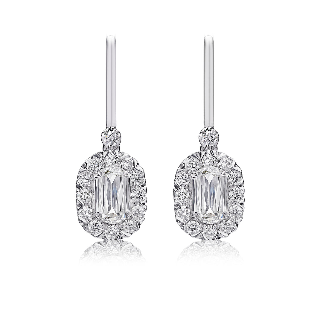 L’Amour Crisscut Diamond Halo Drop Earrings