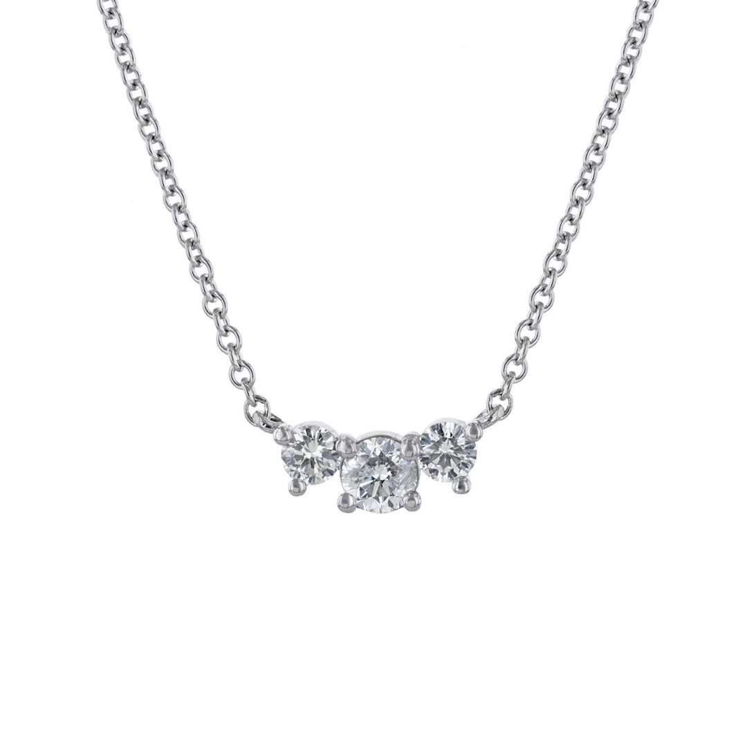 Past Present & Future Necklace, White Gold