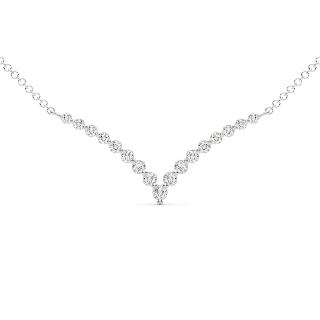 Round Lab Diamond Chevron Pendant, 0.50 ct.tw
