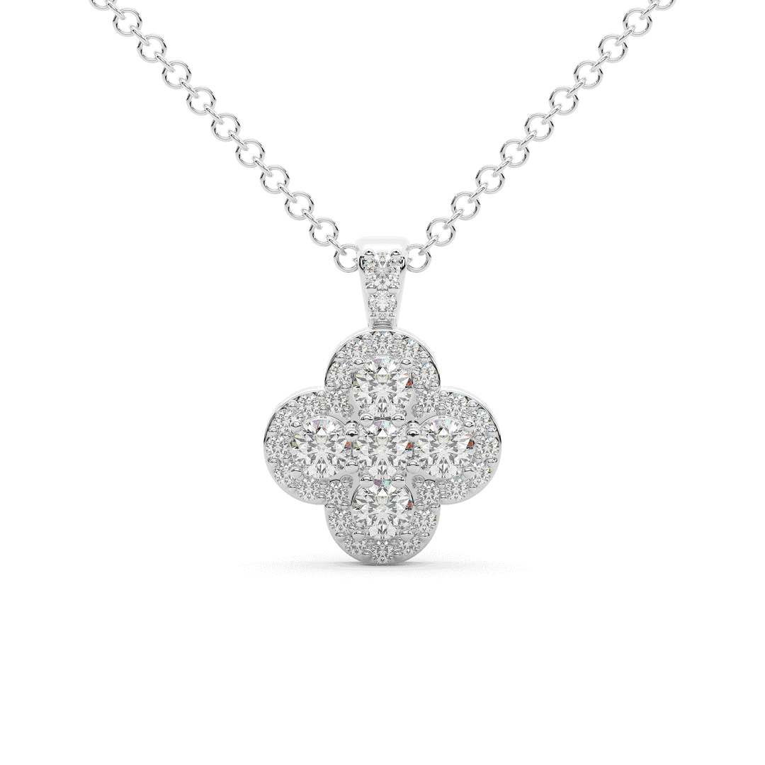 Lab Diamond Cluster Pendant, 0.65 ct.tw