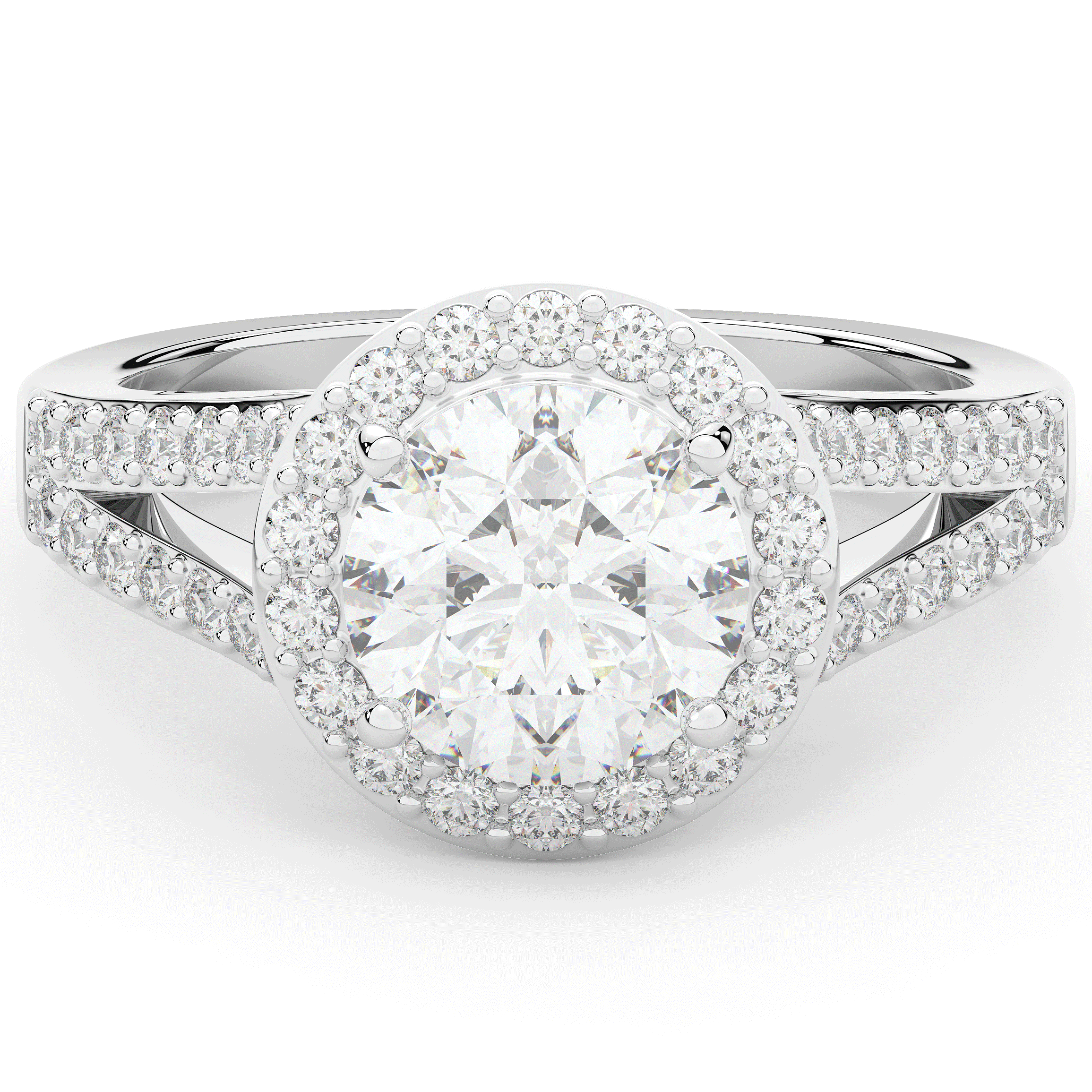 2.50CT.TW ROUND LAB DIAMOND SPLIT SHANK HALO ENGAGEMENT RING – Nazar's ...