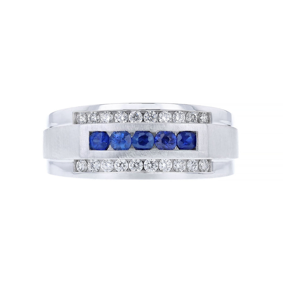 Men’s Blue Sapphire Diamond Band