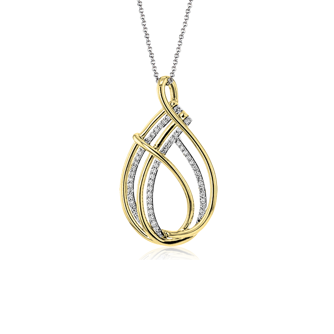 Teardrop Shape Diamond Necklace