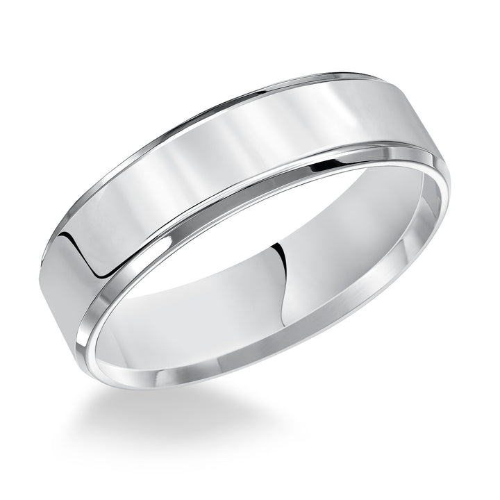 01-FBIR070-G.01 - Goldman - This Comfort Fit, wedding band is crisp and contemporary featuring a high polished beveled edge design