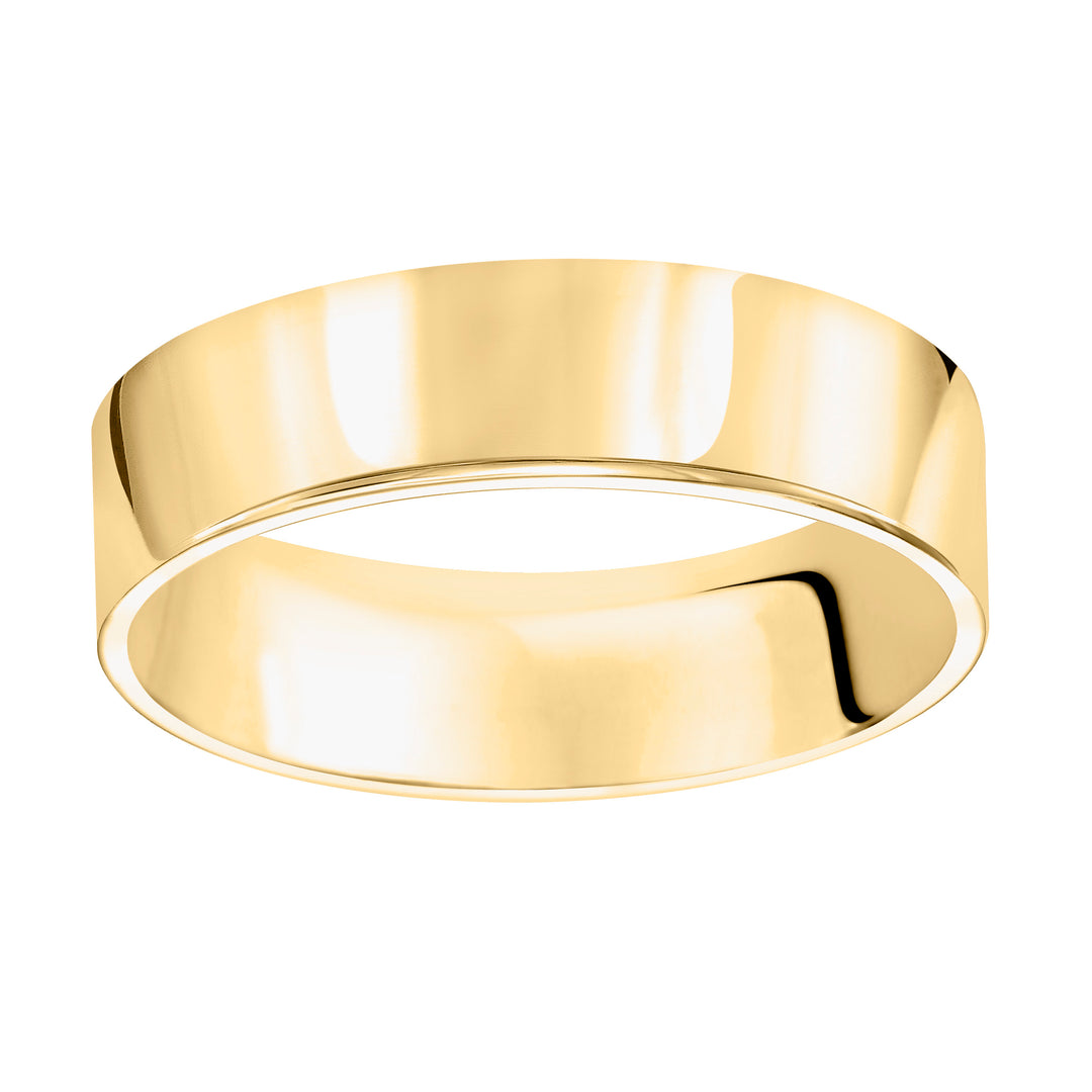 Crisp and classic, this comfort fit, 8mm wedding band features a high polished finish for a timeless look.