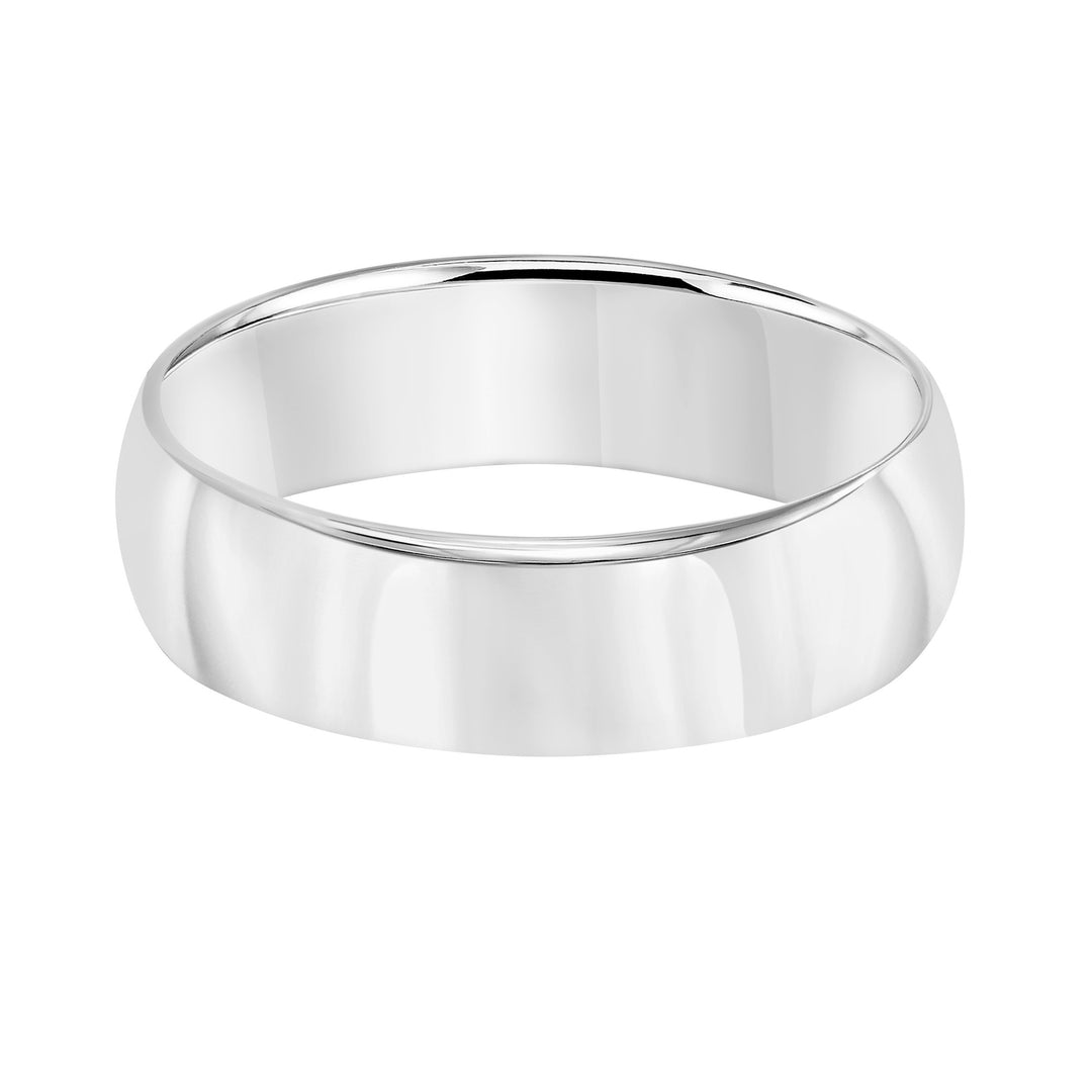 This low-dome styled, band features a high polished finish for a sleek look