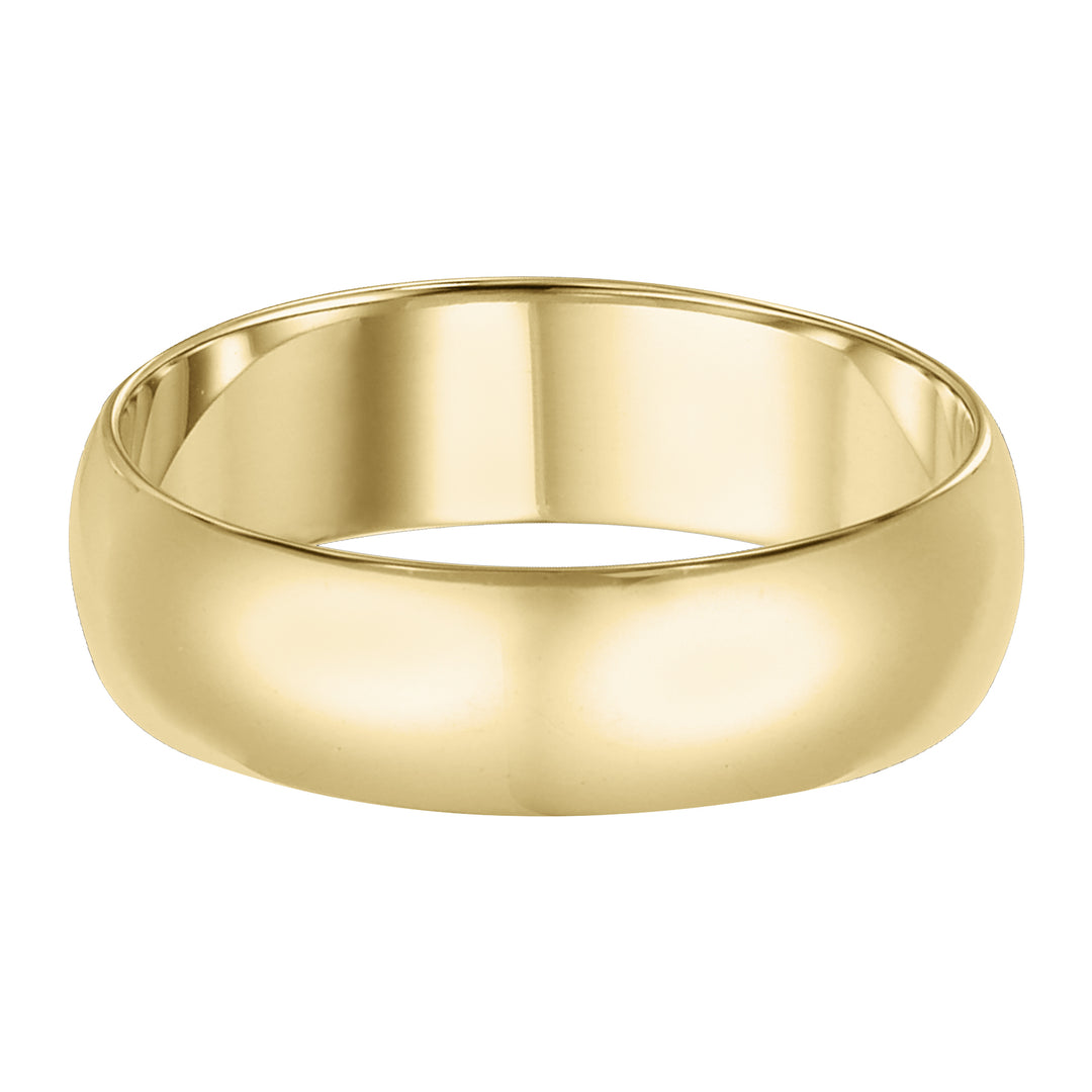 This low-dome styled, band features a high polished finish for a sleek look