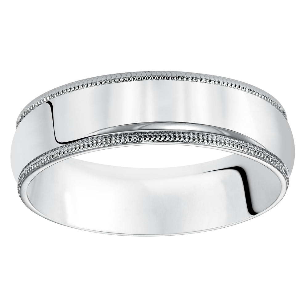 01-LDMIR060-G.01 - Goldman - Classic styling is infused into this low-dome, Comfort Fit wedding band design featuring a high polished finish with delicate milgrain detailing