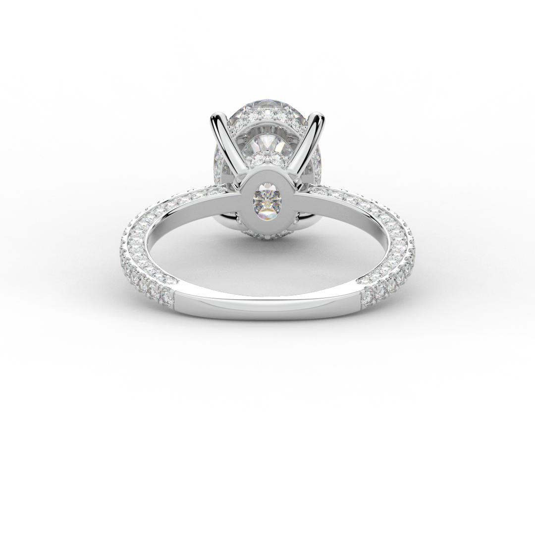3.15CT.TW OVAL LAB DIAMOND SOLITAIRE ENGAGEMENT RING - Nazarelle