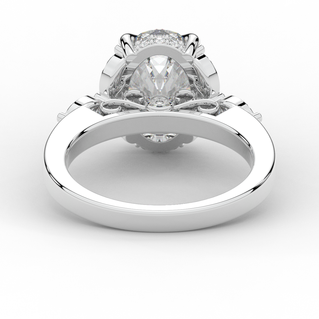 2.85CT.TW OVAL LAB DIAMOND ENGAGEMENT RING - Nazarelle