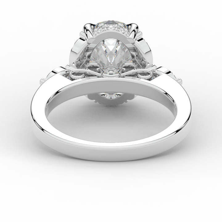 2.85CT.TW OVAL LAB DIAMOND ENGAGEMENT RING - Nazarelle