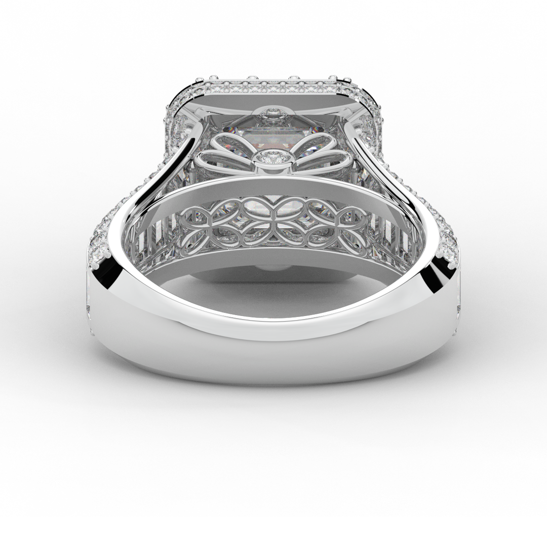 6.10CT.TW ASCHER LAB DIAMOND HALO ENGAGEMENT RING - Nazarelle