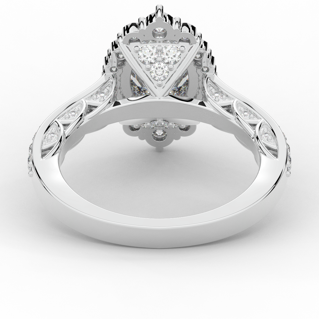 1.75CT.TW OVAL LAB DIAMOND HALO ENGAGEMENT RING - Nazarelle