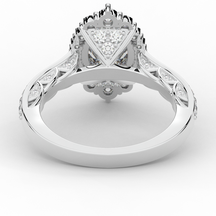 1.75CT.TW OVAL LAB DIAMOND HALO ENGAGEMENT RING - Nazarelle