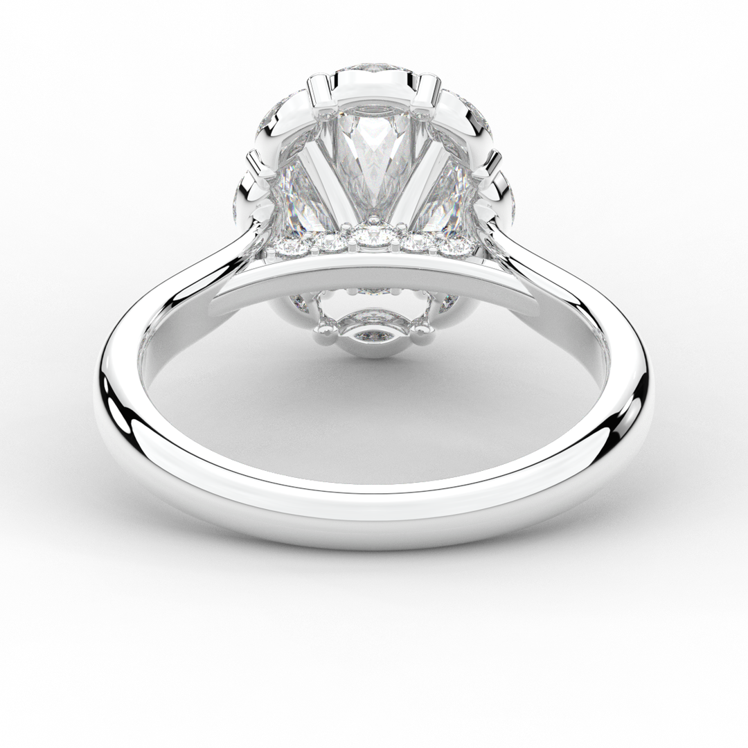 1.90CT.TW OVAL LAB DIAMOND HALO ENGAGEMENT RING - Nazarelle