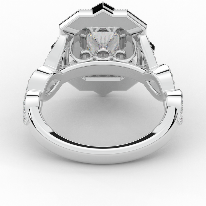 1.90CT.TW RADIANT LAB DIAMOND HALO ENGAGEMENT RING - Nazarelle