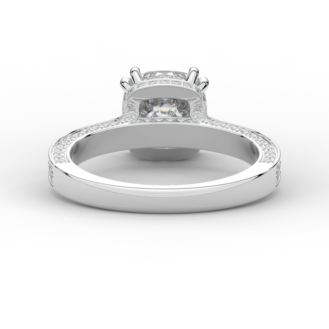 2.60CT.TW CUSHION LAB DIAMOND SOLITAIRE ENGAGEMENT RING - Nazarelle
