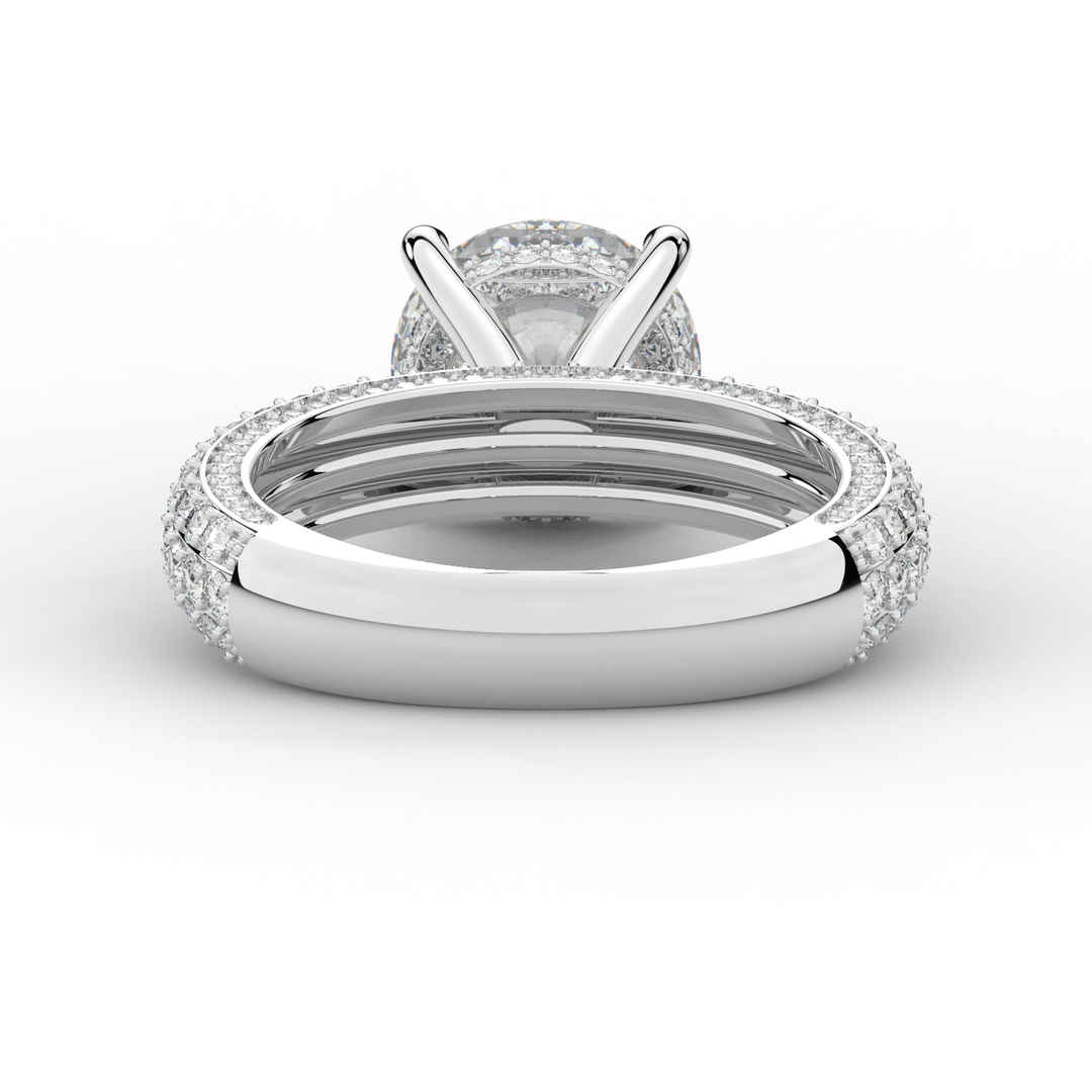4.80CT.TW ROUND LAB DIAMOND UNDERHALO ENGAGEMENT RING - Nazarelle