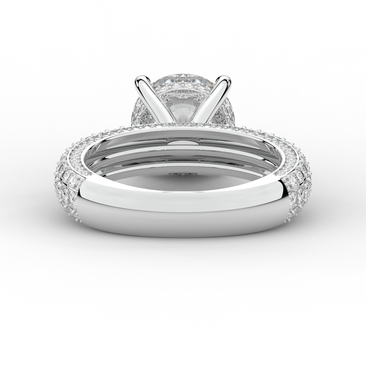 4.80CT.TW ROUND LAB DIAMOND UNDERHALO ENGAGEMENT RING - Nazarelle