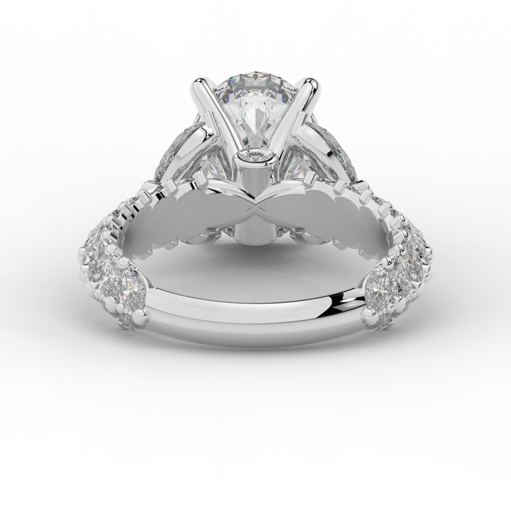 5.25CT.TW OVAL LAB DIAMOND HALO ENGAGEMENT RING - Nazarelle