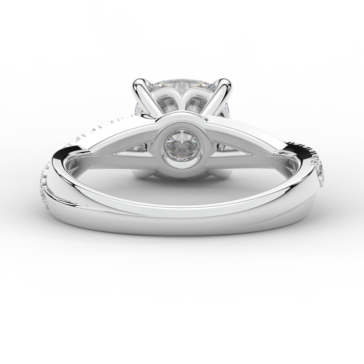 2.20CT.TW CUSHION LAB DIAMOND TWISTBAND ENGAGEMENT RING