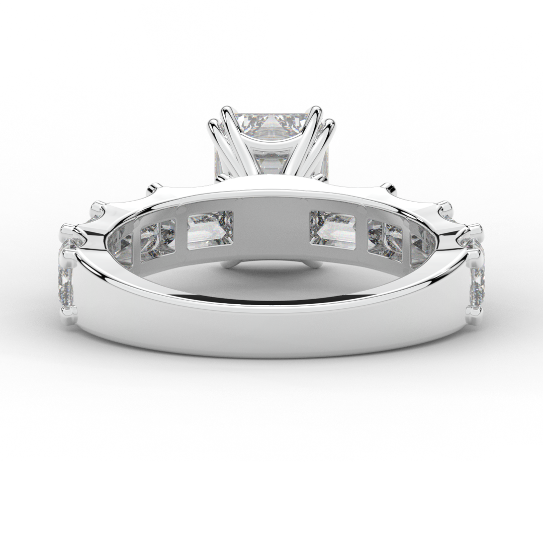 3.75CT.TW EMERALD CUT LAB DIAMOND SOLITAIRE ENGAGEMENT RING