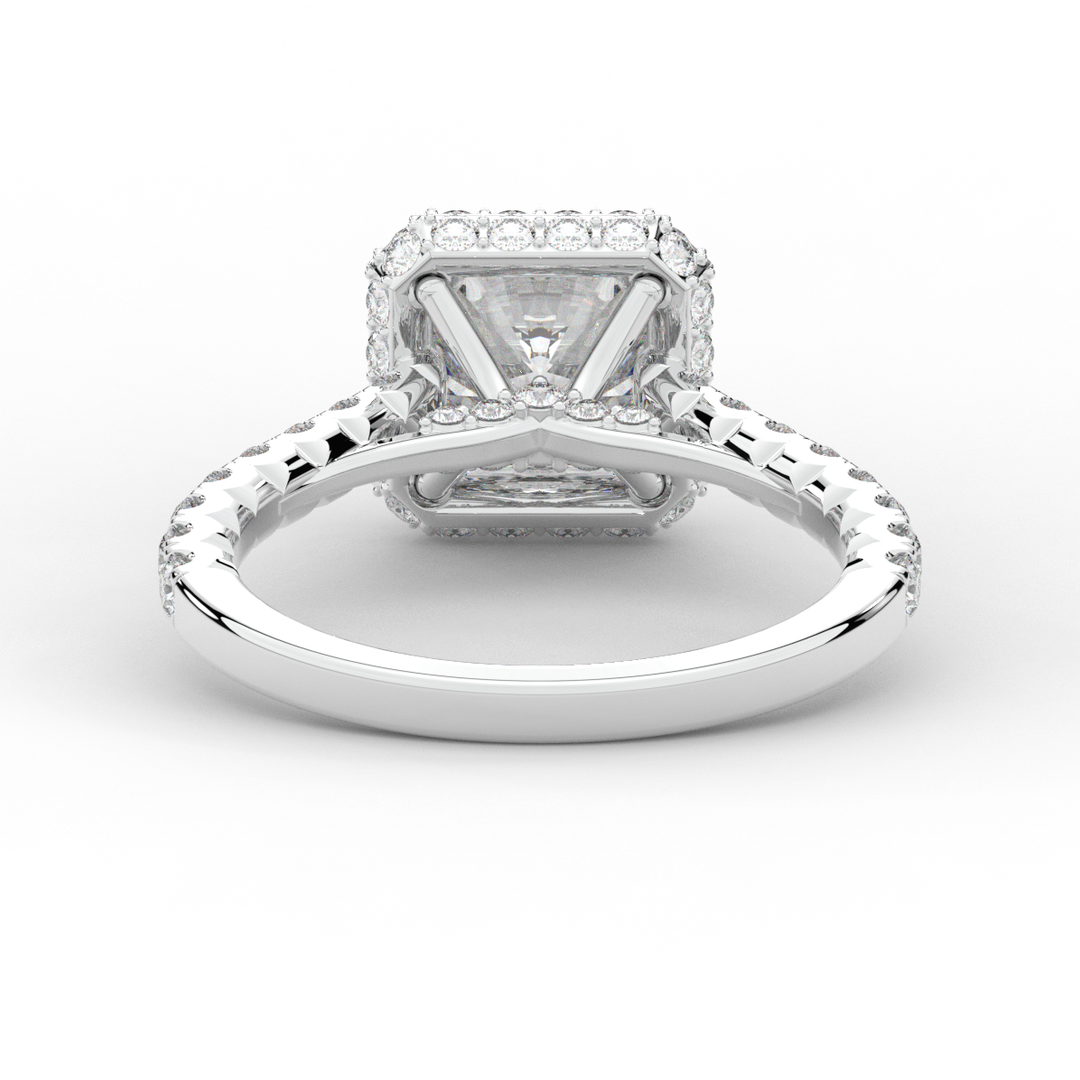 2.75CT.TW CUSHION LAB DIAMOND HALO ENGAGEMENT RING - Nazarelle