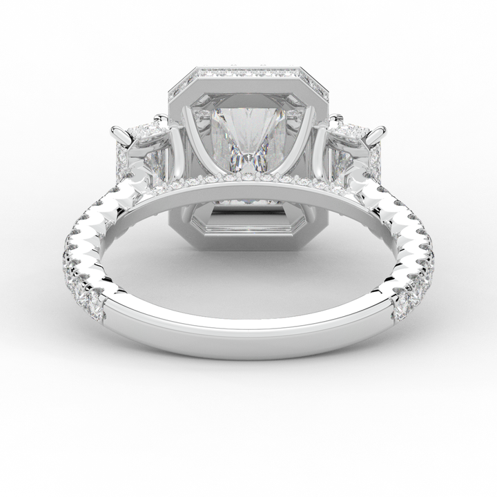 3.20CT.TW RADIANT LAB DIAMOND 3 STONE ENGAGEMENT RING - Nazarelle