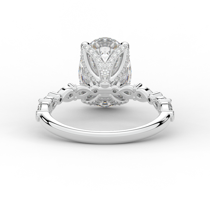 3.60CT.TW OVAL LAB DIAMOND SOLITAIRE ENGAGEMENT RING - Nazarelle