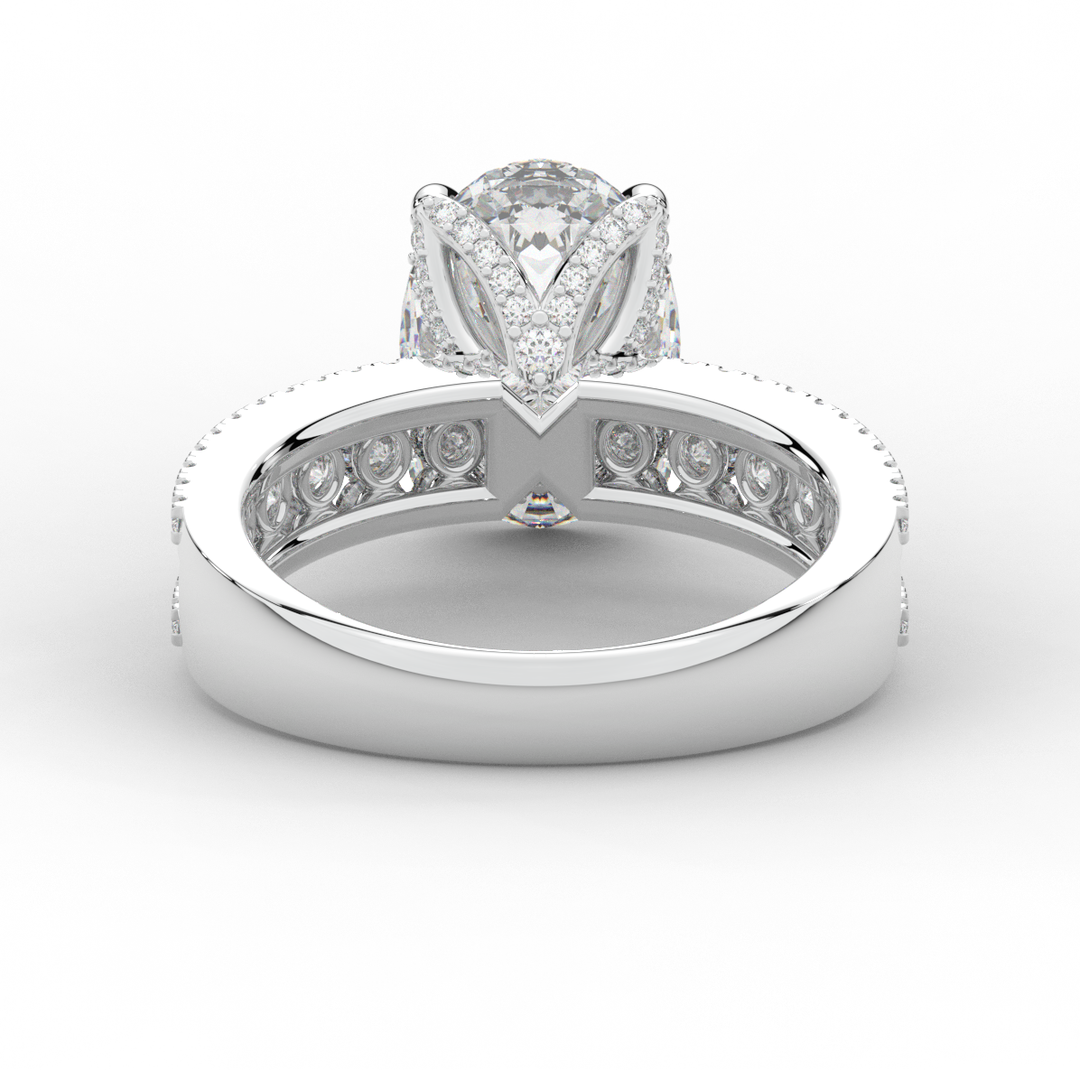 3.95CT.TW OVAL LAB DIAMOND SOLITAIRE ENGAGEMENT RING - Nazarelle
