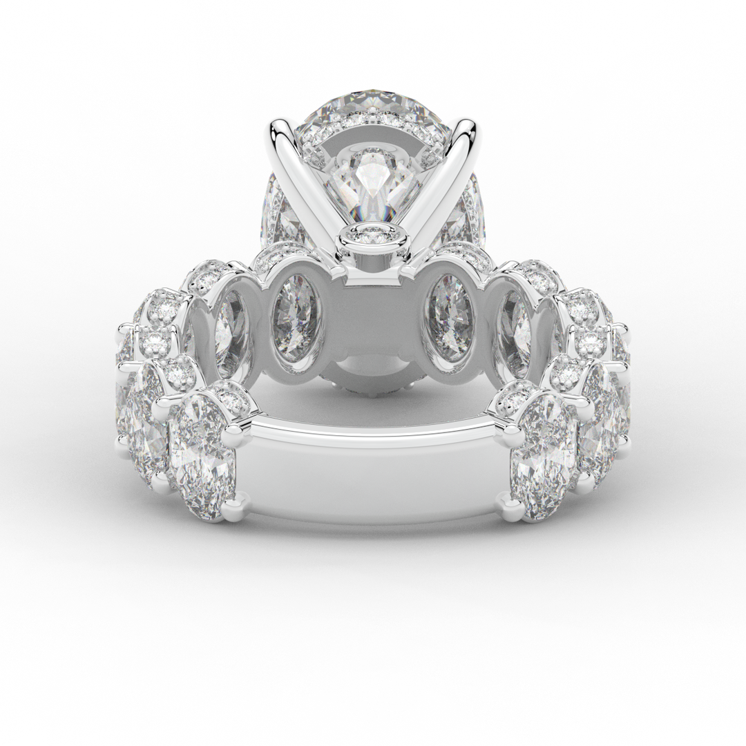 10.90CT.TW OVAL LAB DIAMOND SOLITAIRE ENGAGEMENT RING - Nazarelle