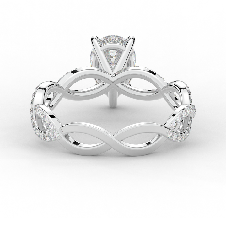 1.30CT.TW PEAR LAB DIAMOND TWIST BAND ENGAGEMENT RING - Nazarelle