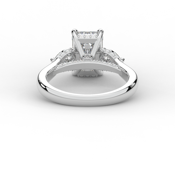 2.40CT.TW EMERALD CUT LAB DIAMOND 3 STONE ENGAGEMENT RING - Nazarelle