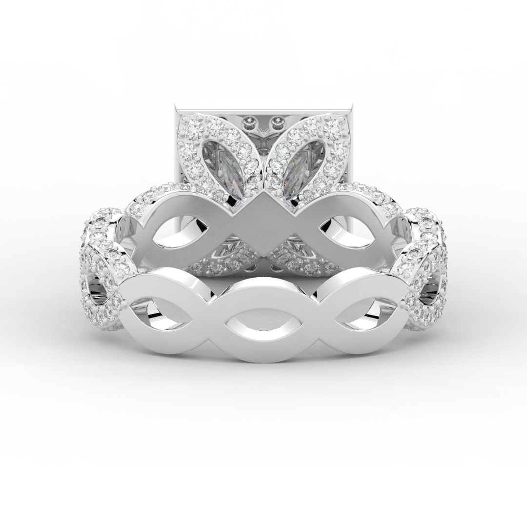 2.40CT.TW PRINCESS LAB DIAMOND HALO ENGAGEMENT RING - Nazarelle